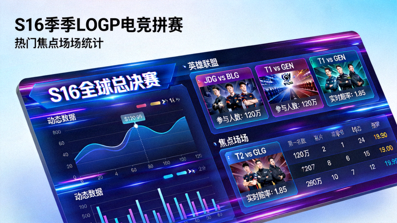 S16下注动态配图，展示LOL电竞竞猜官方网站英雄联盟竞猜热门焦点场次统计